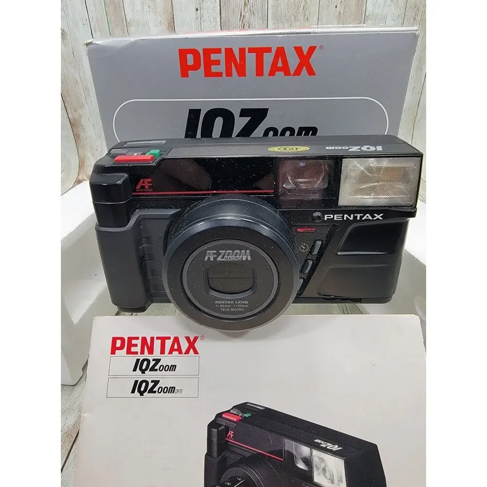 PENTAX IQZoom Compact 35MM Camera 08410 with Box & Instructions Vintage